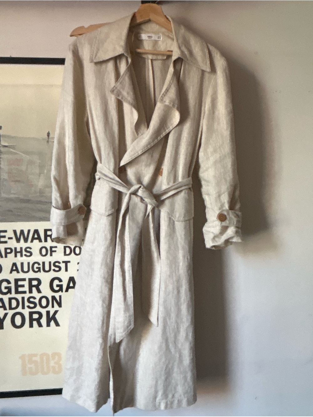 Mango Linen Trench Coat